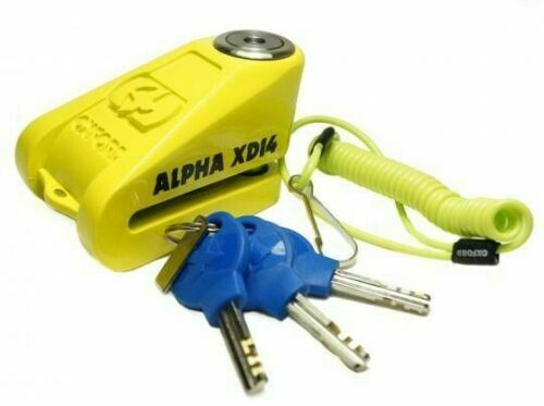 Universal Oxford Alpha XD14 Motorcycle Motorbike Brake Disc Lock 14mm Pin Yellow LK276