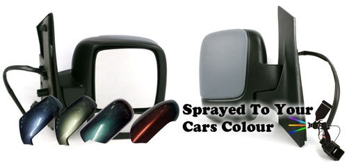 Peugeot Expert Mk2 2007+ Twin Glass Wing Mirror Powered Drivers Side O/S Painted Sprayed