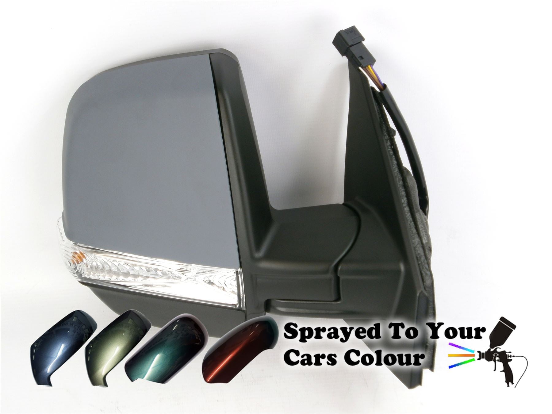 Fiat Doblo 2010+ Twin Glass Wing Mirror Electric Temp Sensor Driver Side Painted Sprayed