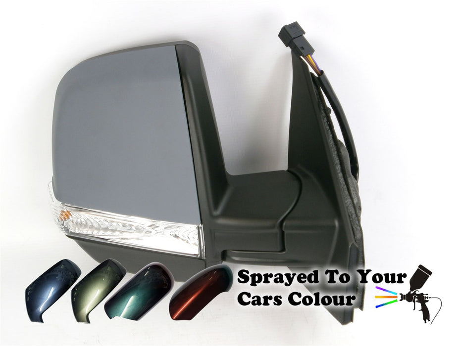 Fiat Doblo 2010+ Twin Glass Wing Mirror Electric Temp Sensor Driver Side Painted Sprayed