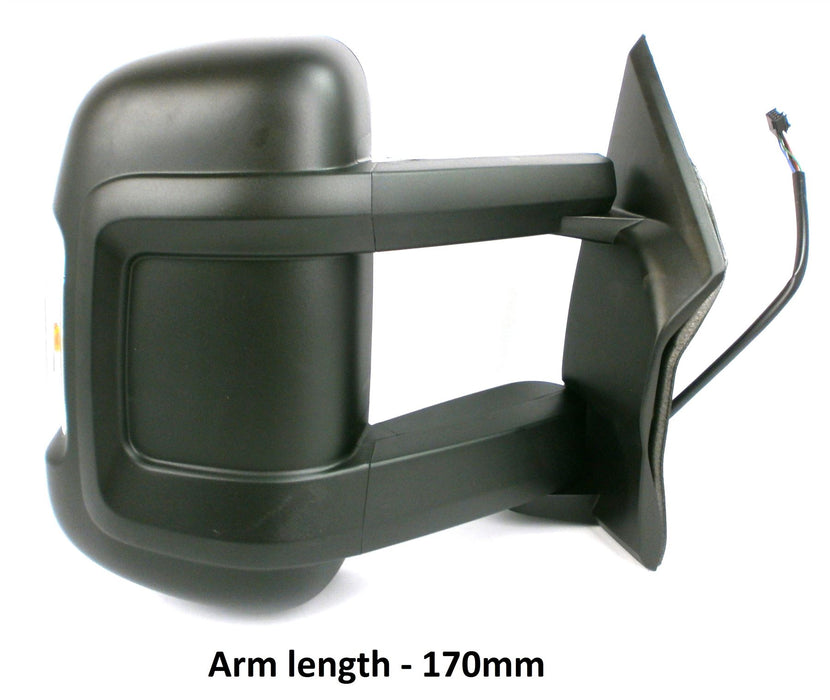 Fiat Ducato Mk3 5/2014+ Long Arm Wing Mirror Electric 16w Bulb Drivers Side O/S