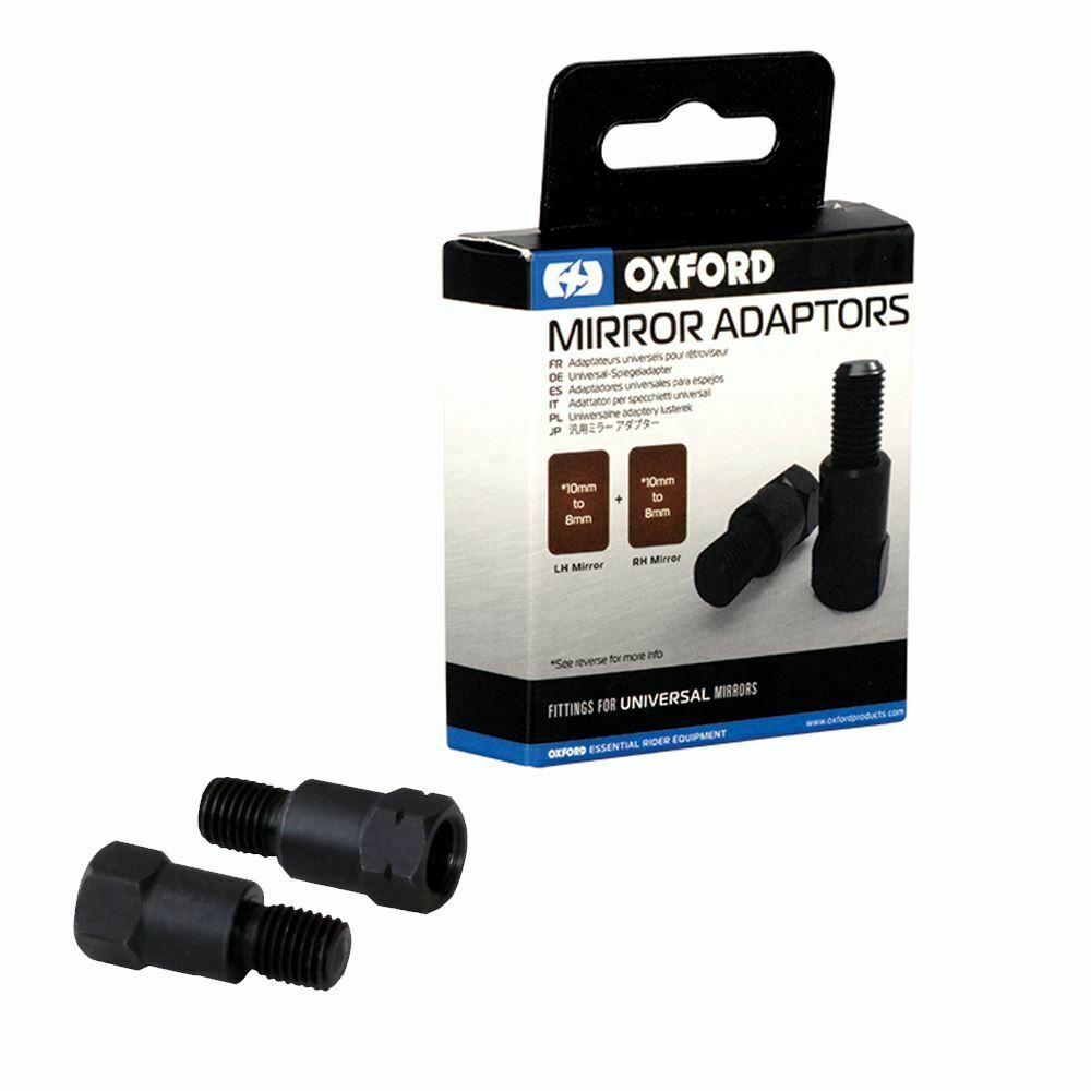 Universal Fit Oxford Universal Fit Motorcycle Mirror 2 Adaptors 10mm to 8mm Thread OX579
