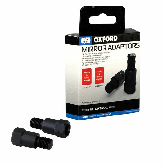 Universal Fit Oxford Universal Fit Motorcycle Mirror 2 Adaptors 10mm to 10mm Reverse Thread OX581