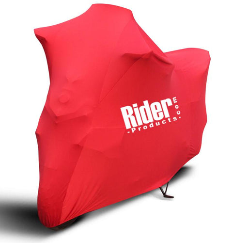 Premium Motorcycle Indoor Stretch Dust Bike Cover RED LARGE