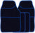 Universal Fit 4 Piece Anti Slip Black & Red Extreme Velour Car Mat Set SWBCMBL