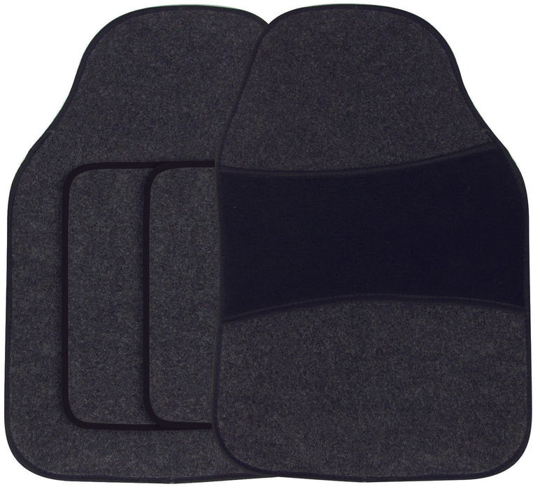 Universal Fit 4 Piece Anti Slip Black Heel Milano Velour Car Mat Set SWBCMTT