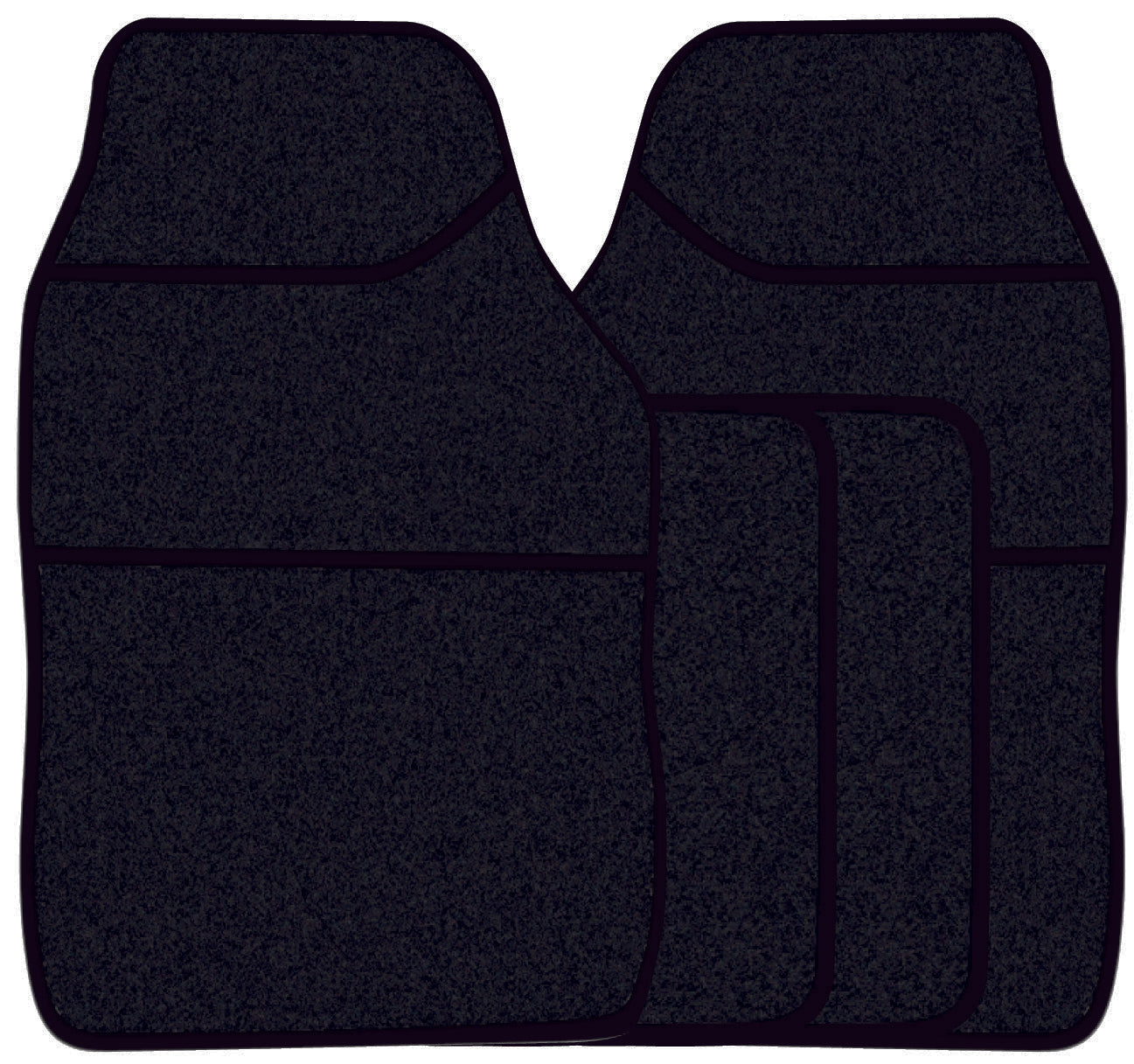 Universal Fit 4 Piece Anti Slip Black Onyx Velour Car Mat Set SWBCM