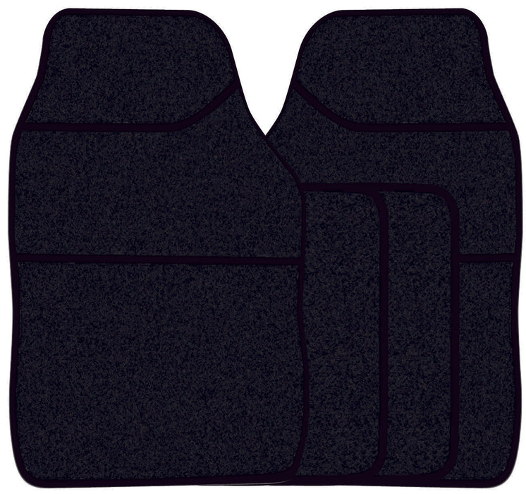 Universal Fit 4 Piece Anti Slip Black Onyx Velour Car Mat Set SWBCM