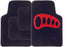 Universal Fit 4 Piece Anti Slip Black Red Heel Rosso Velour Car Mat Set SWCM107