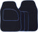 Universal Fit 4 Piece Anti Slip Black & Blue Element Velour Car Mat Set SWCM32