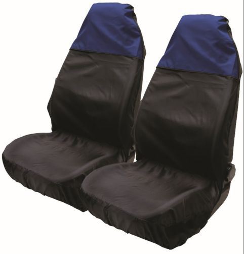 Universal Fit Front Seat Protectors Covers Water Resistant Cover Blue Black Pair SWSC51