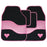 Universal Fit 4 Piece Anti Slip Black Pink Heart Velour Car Mat Set SWTP10