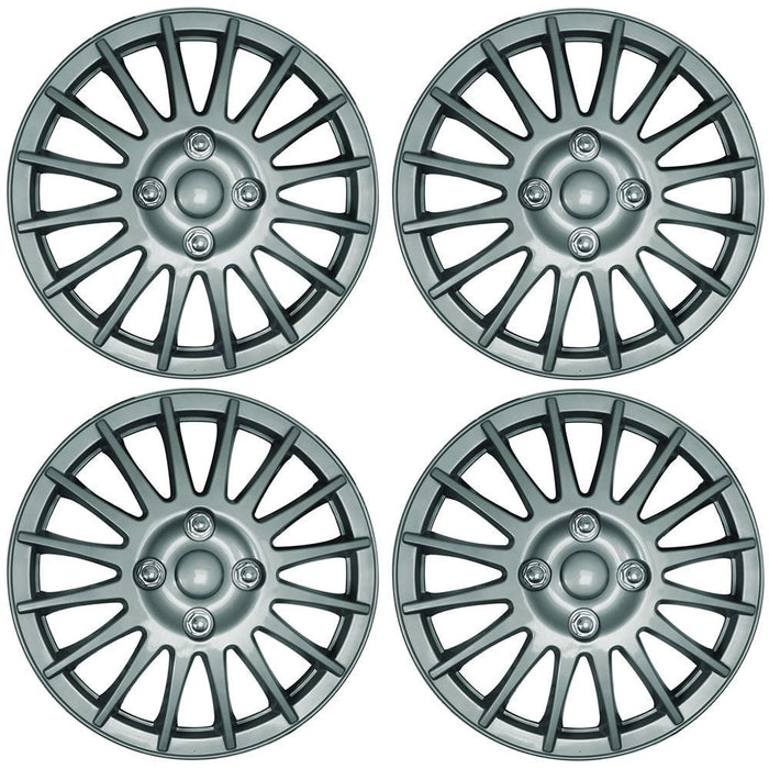 Universal 14" Lightning Car Wheel Trims Hub Caps Plastic Covers Silver SWUX35