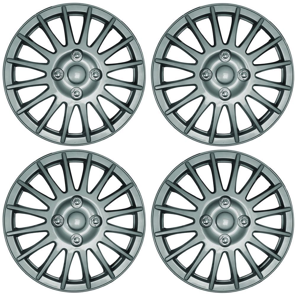 Universal 15" Lightning Car Wheel Trims Hub Caps Plastic Covers Silver SWUX45