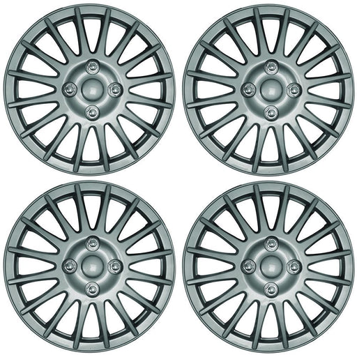 Universal 15" Lightning Car Wheel Trims Hub Caps Plastic Covers Silver SWUX45