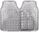 Universal Fit 4 Piece Anti Slip Silver Checker Plate Car Mat Set SWUXM1