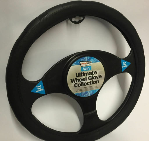 Universal Fit Black Chunky Soft Grip Steering Wheel Cover Glove 39cm SWWG14