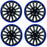 Universal Car Wheel Trims Hub Caps Plastic Covers Lightning 14" Black & Blue SWUX74