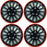 Universal Car Wheel Trims Hub Caps Plastic Covers Lightning 13" Black & Red SWUX64