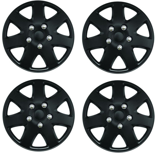 Universal Tempest 15" Inch Car Wheel Trims Hub Caps Plastic Covers Black SWUX58