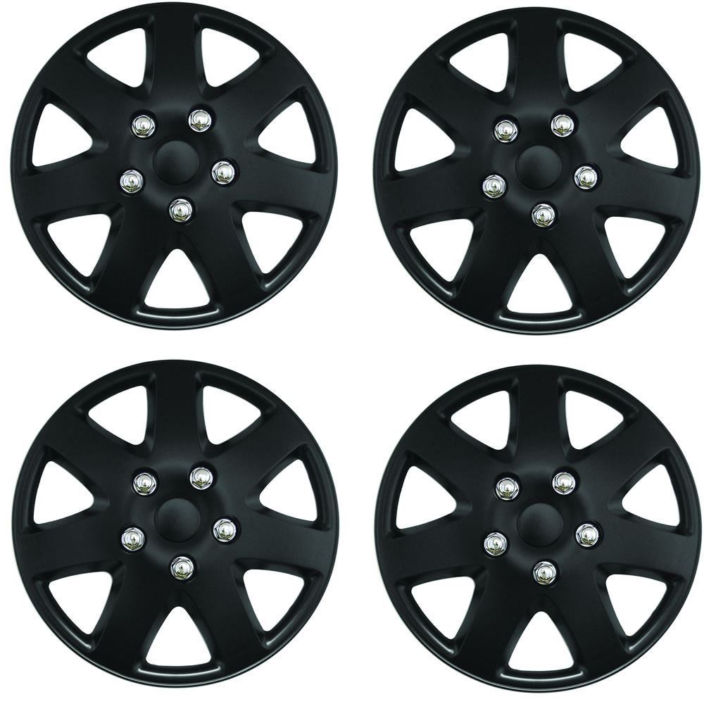 Universal Tempest 16" Inch Car Wheel Trims Hub Caps Plastic Covers Black SWUX59