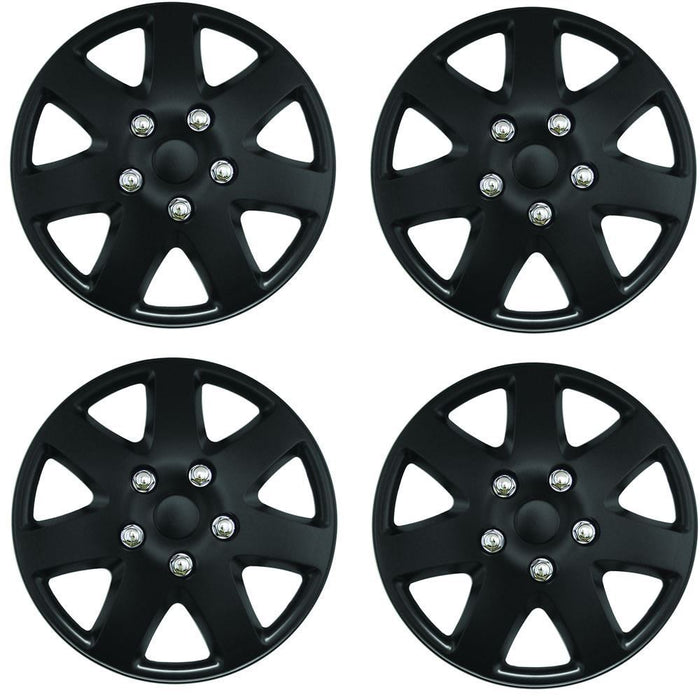 Universal Tempest 16" Inch Car Wheel Trims Hub Caps Plastic Covers Black SWUX59