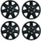 Universal Tempest 13" Inch Car Wheel Trims Hub Caps Plastic Covers Black SWUX56