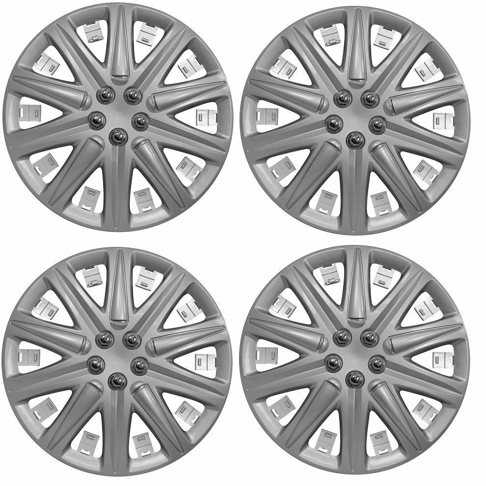 Universal Car Wheel Trims Hub Caps Plastic Covers Boston 13" Silver SWUX114