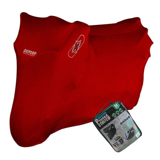 Universal Fit Oxford Protex Stretch Motorcycle Breathable Dust Cover Motorbike Red CV176