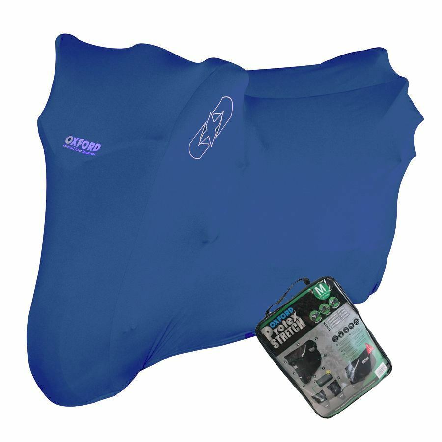 Universal Fit Oxford Protex Stretch Motorcycle Breathable Dust Cover Motorbike Blue CV180