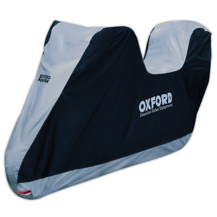 Universal Fit Oxford Motorcycle With Top Box Cover Waterproof White Black Aquatex CV201