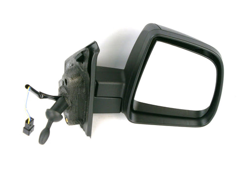 Fiat Doblo Mk2 2010+ Single Glass Wing Mirror Cable Indicator Black Drivers Side