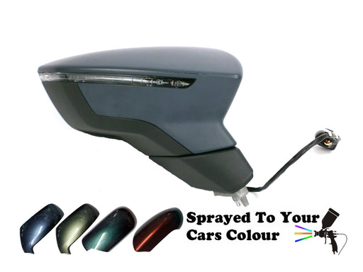 Seat Leon Mk3 1/2013+ Wing Mirror Power Folding Drivers Side O/S Painted Sprayed