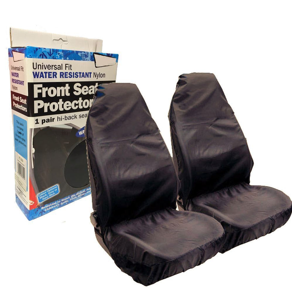 Universal Fit Car Front Seat Protectors Heavy Duty Waterproof Cover Grey Pair HDFGYSC