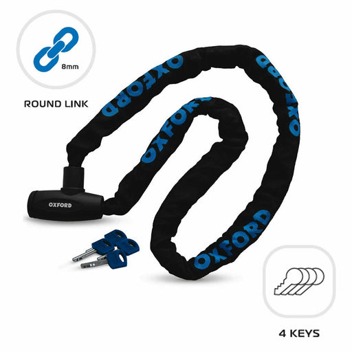 Universal Oxford GP 8 1.2M Integral Chain Lock Security Motorcycle Bike LK104