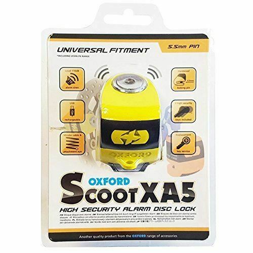 Universal Oxford SCOOT XA5 Alarm Disc Lock Security Motorcycle Yellow LK287