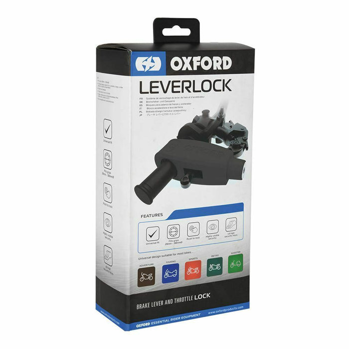 Oxford Motorcycle Brake Throttle Lever Lock Black LK300