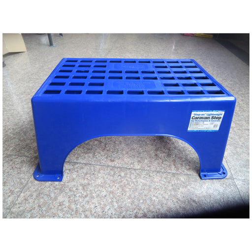 Single Caravan Step Poly Blue Plastic Large Robust LWACC364