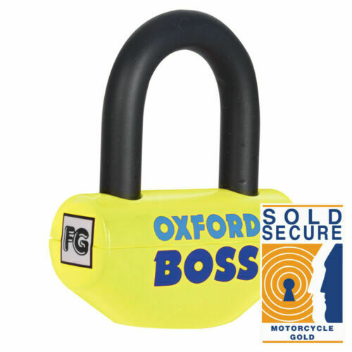 Universal Oxford Boss Super Strong Steel Motorcycle Motorbike Disc Lock Yellow 12.7mm OF39