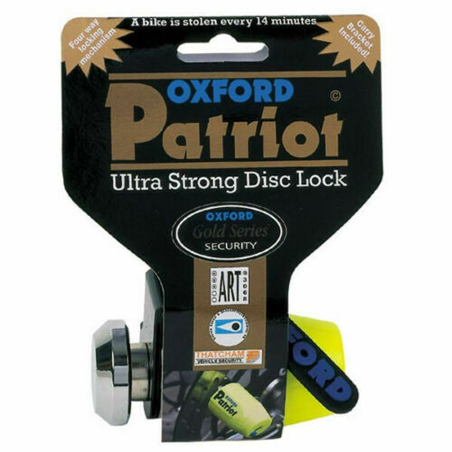 Universal Oxford Patriot Ultra Strong Motorbike Motorcycle Disc Lock Yellow 14mm OF40