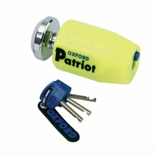 Universal Oxford Patriot Ultra Strong Motorbike Motorcycle Disc Lock Yellow 14mm OF40
