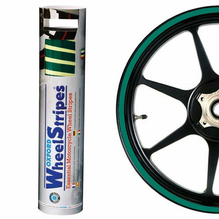 Universal Oxford Motorcycle Curved Wheel Rim Sticker Decal Stripes Green OF516
