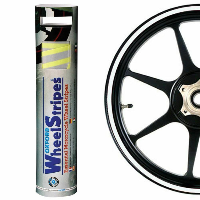 Universal Oxford Motorcycle Curved Wheel Rim Sticker Decal Stripes White OF519
