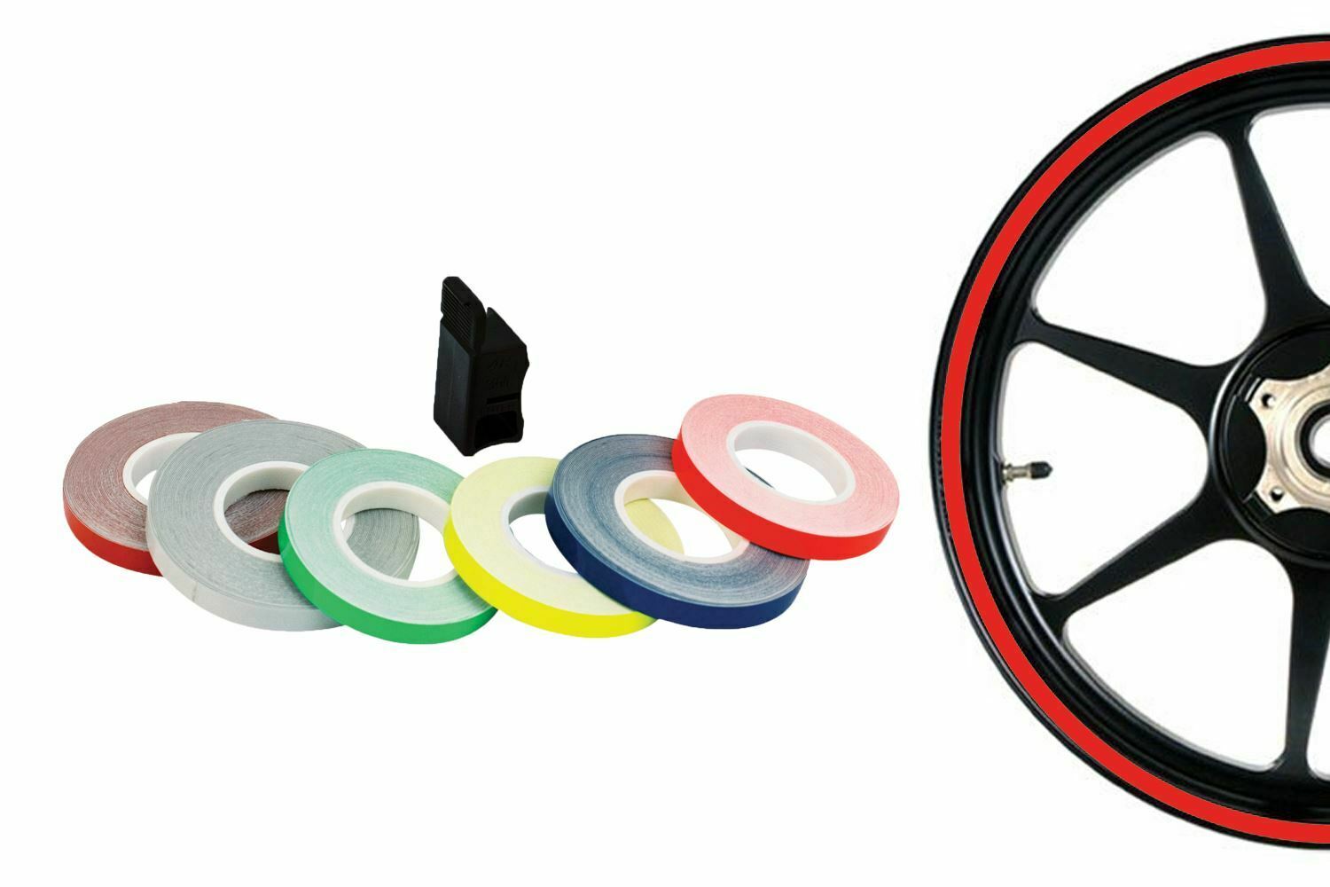 Universal Oxford Motorcycle Wheel Rim Sticker Stripes Applicator Red OF617