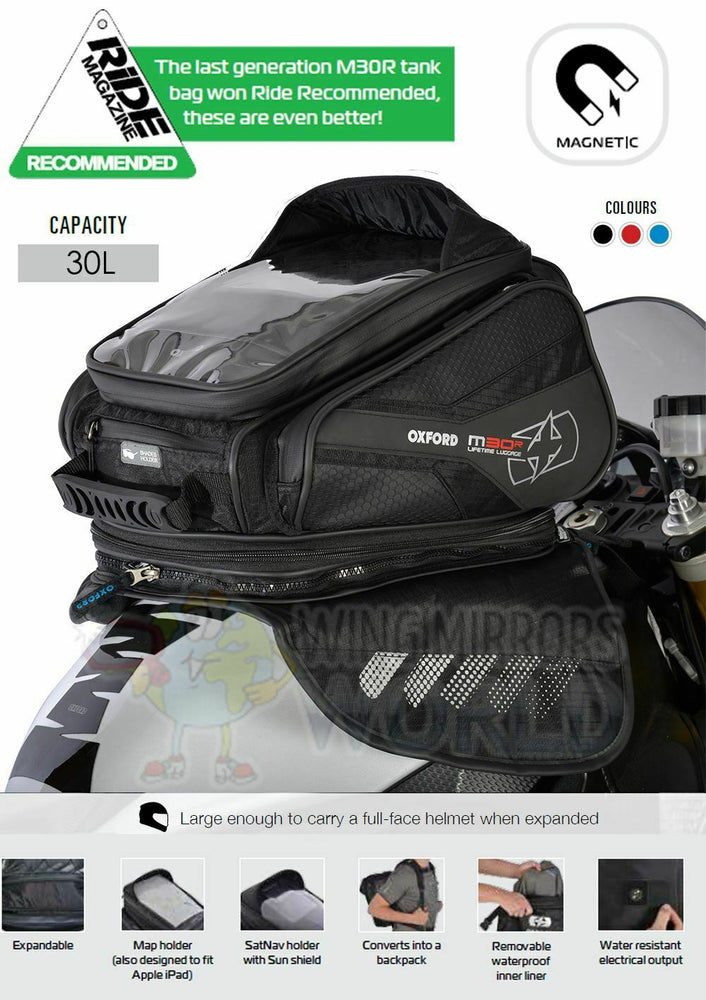 Universal Oxford M30R Magnetic Luggage Tank Bag 30L Sat Nav Black OL245