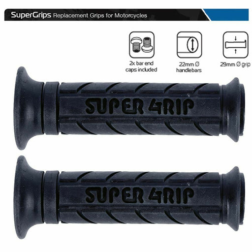 Universal Oxford Motorbike Replacement Handlebar Super Grips 125mm & End Cap OX600
