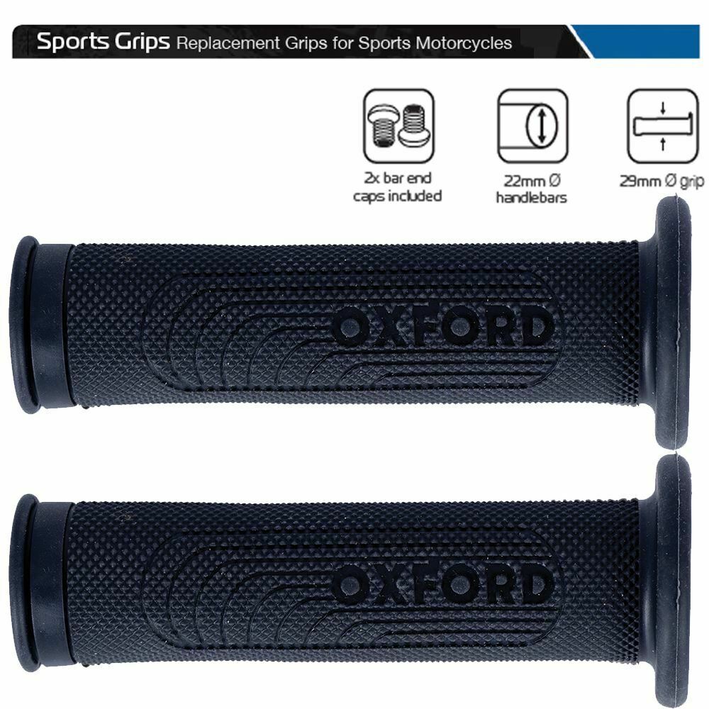 Universal Oxford Motorcycle Handlebar Sports Grips 119mm Inc Bar End Caps OX603