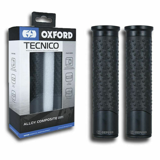 Universal Oxford Motorcycle Tecnico Handlebar Grips Black Alloy OX613