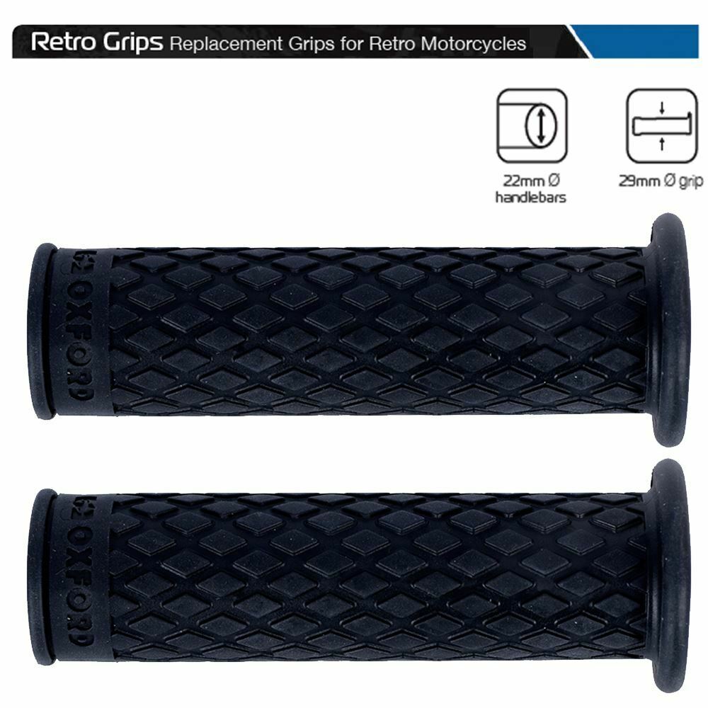 Universal Oxford Motorcycle Handlebar Retro Grips 119mm Motorbike OX620