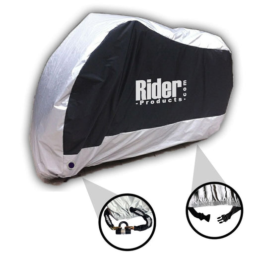 Universal Rider Products Large Waterproof Motorcycle Cover Silver Black RP102